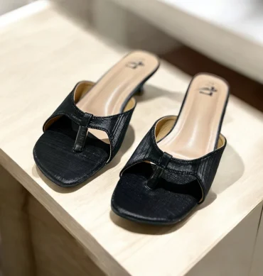 Elegant Black Slip-On Heels